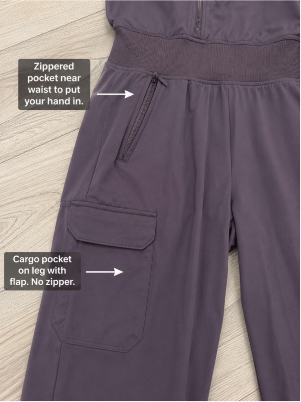 Athleta Brooklyn Utility Jumpsuit Women’s 16 Shale Featherweight Stretch Cargo - Picture 4 of 9